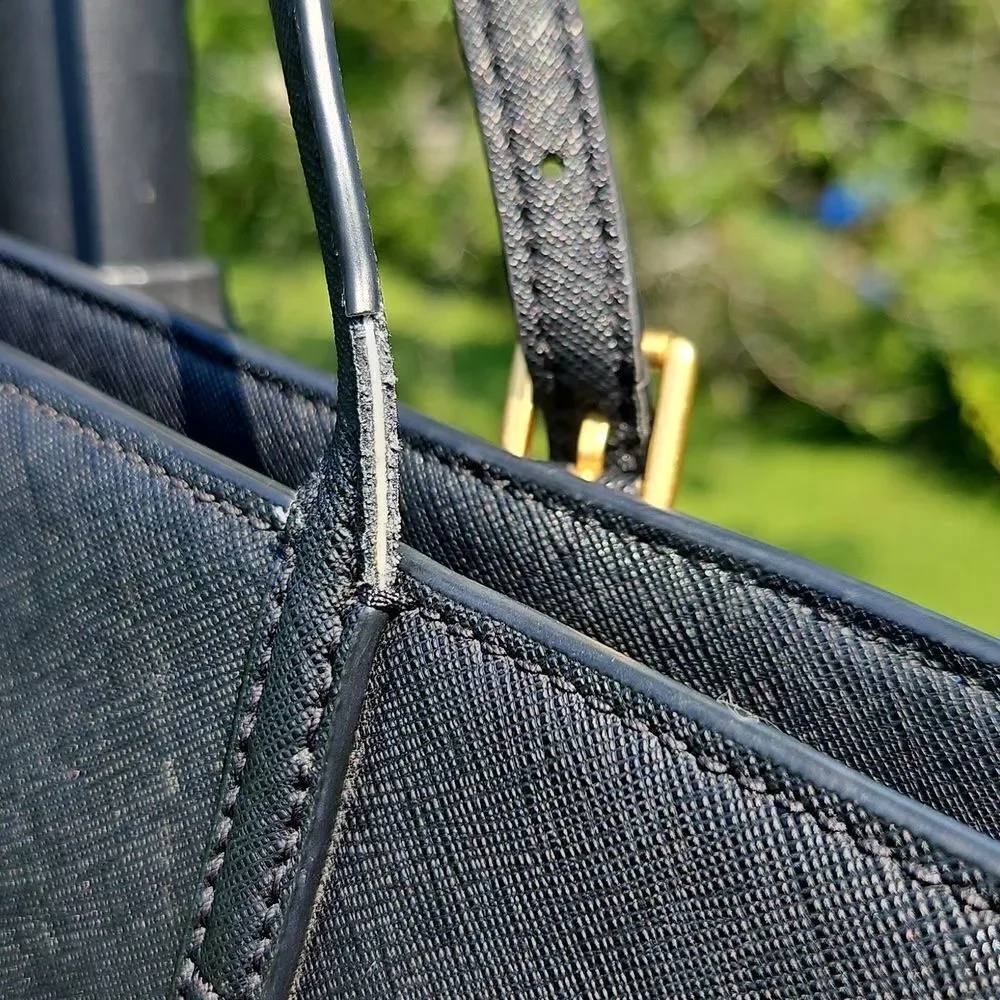 Tory Burch Emerson Black Saffiano Leather Tote Bag